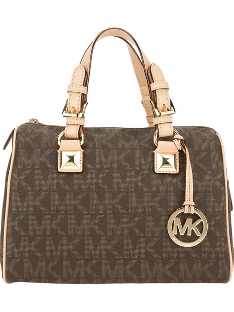 michael kors grayson monogram tote|Michael Kors brown tote bag.